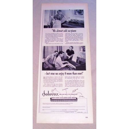 1950 Solovox Hammond Organ Piano Addition Vintage Print Ad
