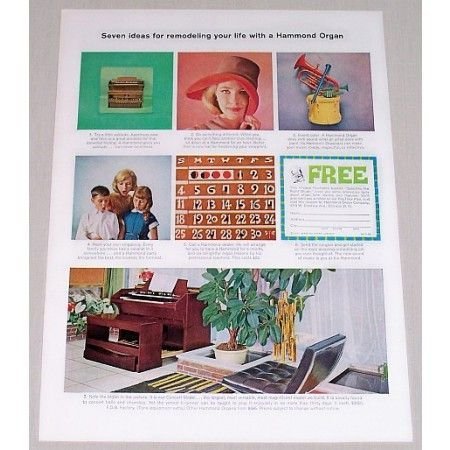 1962 Hammond Concert Model Organ Color Print Ad