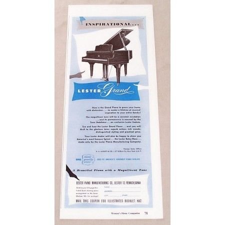 1947 Lester Grand Piano Color Print Ad - Inspirational