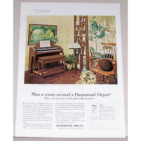 1962 Hammond Self Contained Organ Color Print Ad