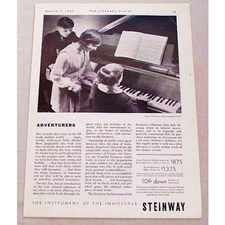1931 Steinway Baby Grand Piano Vintage Print Ad - Adventurers