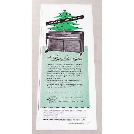 1947 Lester Betsy Ross Spinet Piano Vintage Print Ad