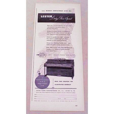1948 Lester Betsy Ross Spinet Upright Piano Vintage Print Ad