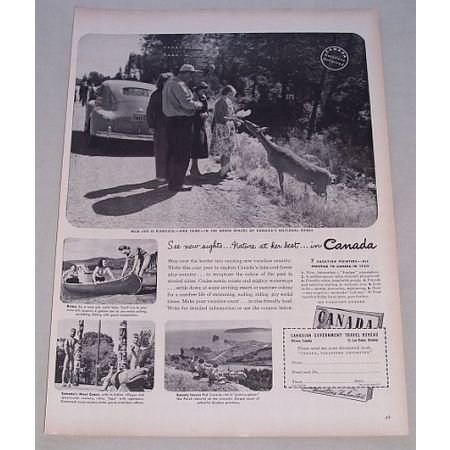 1950 Canadian Travel Bureau Vintage Print Ad See New Sights