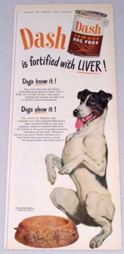 1949 Dash Armour Dog Food Smooth Fox Terrier Color Pet Food Print Ad