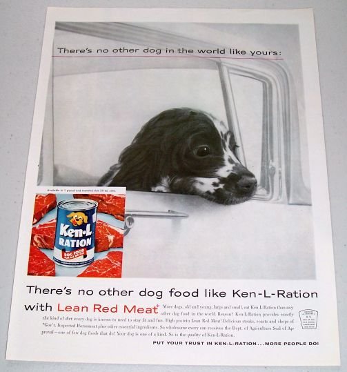1960 Ken L Ration Dog Food Vintage Print Ad