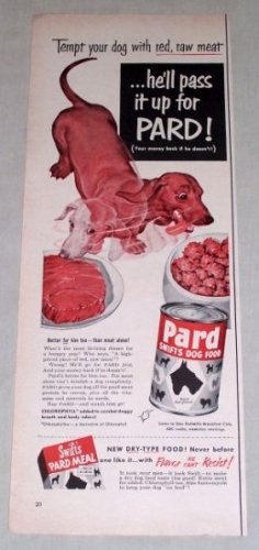 1953 Pard Swifts Dog Food Color Print Ad - Tempt Your Dog