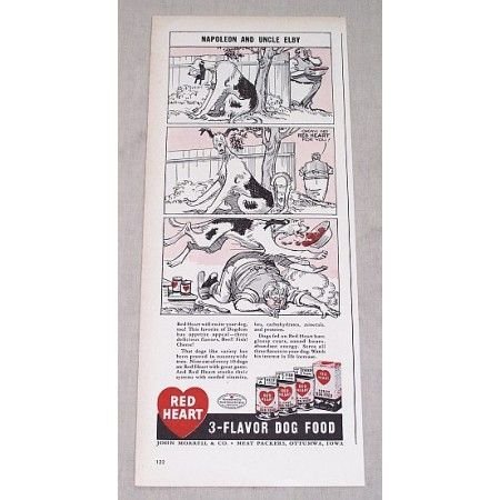 1946 Red Heart Dog Food Vintage Print Ad Napoleon Uncle Elby Art