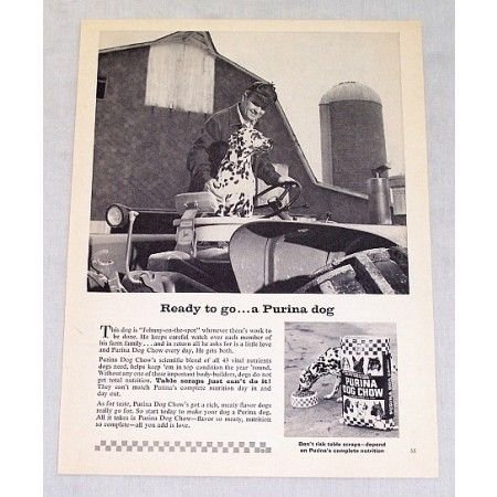 1964 Purina Dog Chow Farm Dalmation Vintage Print Ad