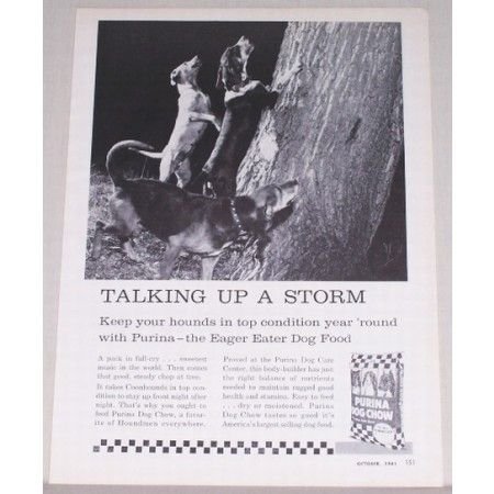 1961 Purina Dog Chow Vintage Print Ad - Talking Up A Storm