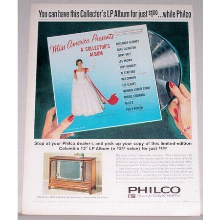 1961 Philco 23 Miss America 4864 Console TV Color Print Ad