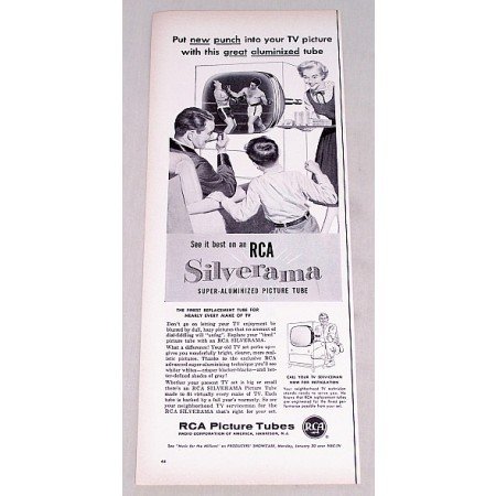 1956 RCA Silverama Super Aluminized Picture Tube Vintage Print Ad
