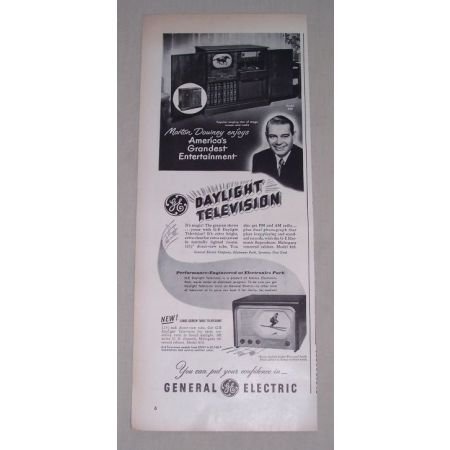 1949 GE General Electric 820 Television Ad Celebrity Morton Downey