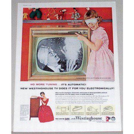 1958 Westinghouse Nordic 21 Television Color Print Ad