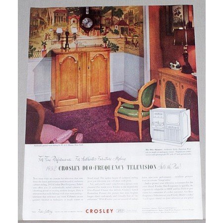 1952 Crosley Duo-Frequency Television Color Print Ad