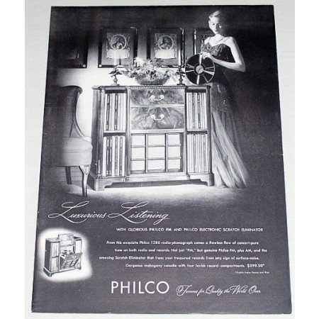 1948 Philco 1286 Radio Phonograph Vintage Print Ad