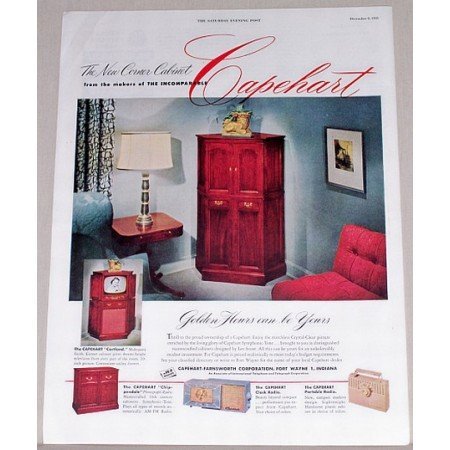 1951 Capehart Cortland Corner Cabinet 20 Television Color Print Ad