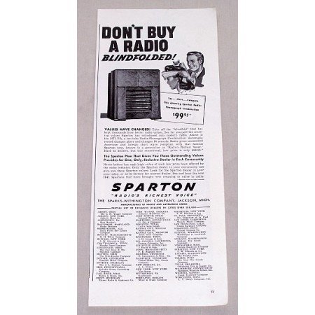 1940 Sparton 1071PA 10 Tube Radio Phonograph Vintage Print Ad