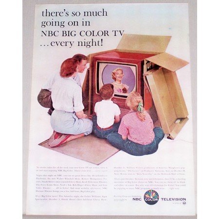 1962 NBC Big Color Console Television Color Print Ad