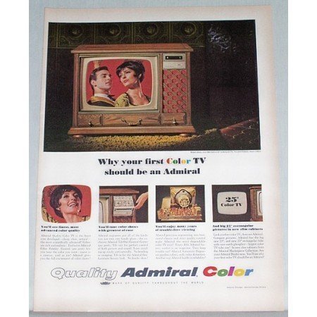 1966 Admiral 25 Rectangular Television Color Print Ad