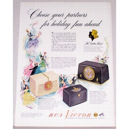 1948 RCA Victor Radios Color Print Ad - The Golden Throat
