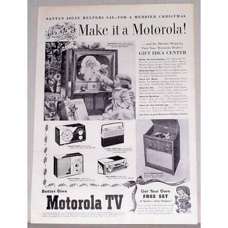 1954 Motorola TV Television Vintage Print Ad - Make It A Motorola