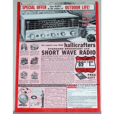 1962 Hallicrafters Short Wave Radio Vintage Print Ad