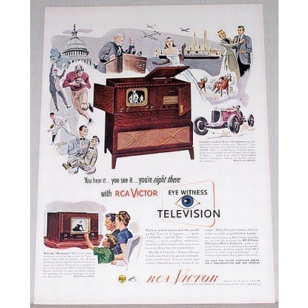 1948 RCA Victor Harrison Eyewitness Television Color Print Ad