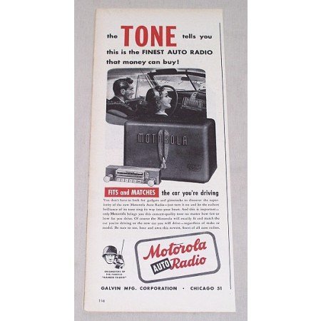 1946 Motorola Golden Voice Auto Radio Vintage Print Ad