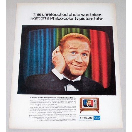 1967 Philco Television Color Print Ad Celebrity Red Buttons