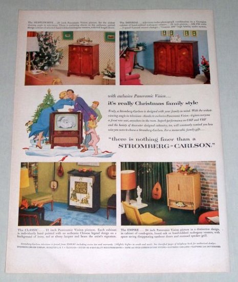 1953 Stromberg Carlson Panoramic Vision Televisions Color Print Ad