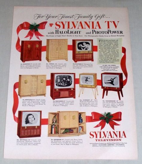 1953 Sylvania Television Halolight Photopower Color Print Ad
