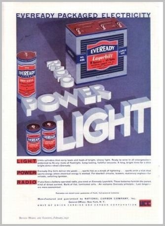 1931 Eveready Layerbilt B Dry Cell Battery Color Print Ad