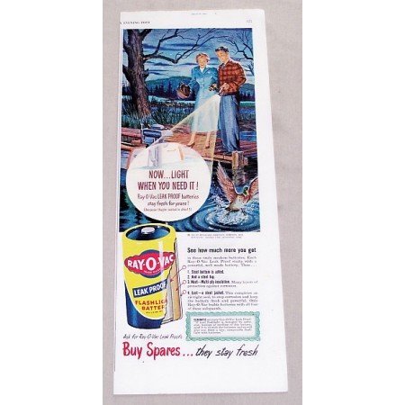 1949 Ray-O-Vac Leak Proof Battery Color Print Art Ad
