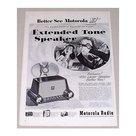 1953 Motorola Model 53H1 Extended Tone Speaker Vintage Print Ad