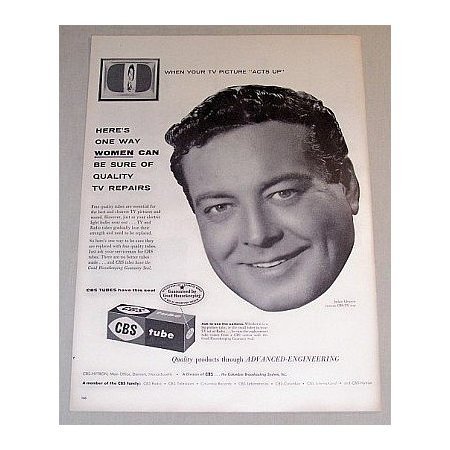 1955 CBS Television Tubes Vintage Print Ad Celebrity Jackie Gleason