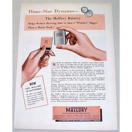 1954 Mallory Mercury Battery Color Print Ad
