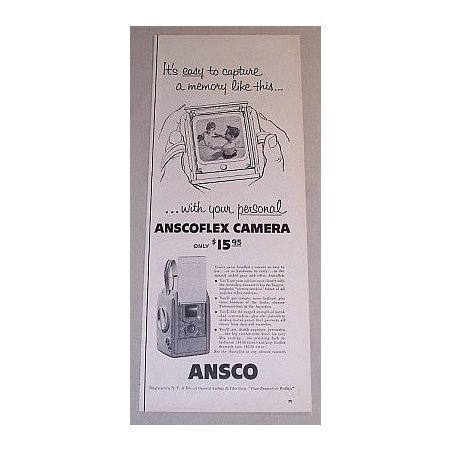 1955 Ansco Anscoflex Camera Vintage Print Ad - It's Easy To Capture