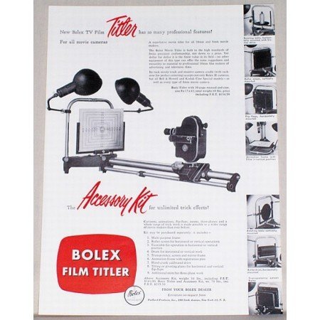 1953 Bolex Tv Film Tilter Vintage Print Ad