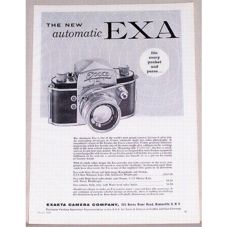 1957 Exa Automatic 35mm Camera Vintage Print Ad - Fits Every Pocket