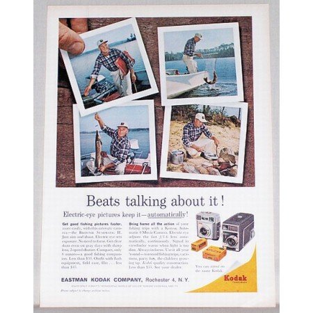 1961 Kodak Brownie Starmatic II Camera Fishing Color Print Ad
