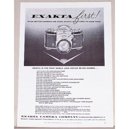 1957 Exakta Automatic IIa Camera Vintage Print Ad - Exacta First!