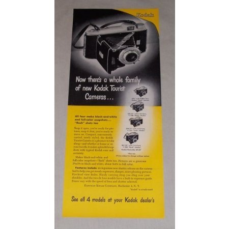 1949 Kodak Tourist Cameras Color Print Ad