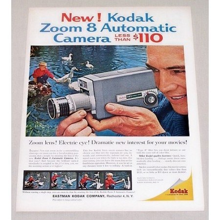 1961 Kodak Zoom 8 Automatic Camera Color Print Ad