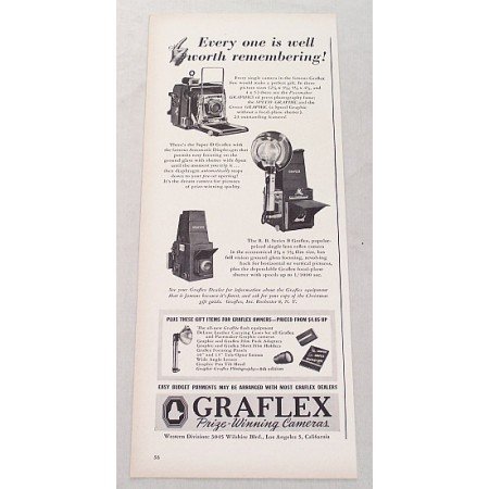 1947 Graflex Series B Super D Cameras Vintage Print Ad