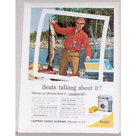 1962 Kodak Brownie Starmatic II Camera Color Fishing Print Ad