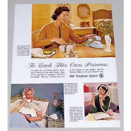 1961 Bell Telephone System Princess Phones Color Print Ad
