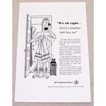 1955 Bell Telephone System Art Vintage Print Ad - It's All Right...