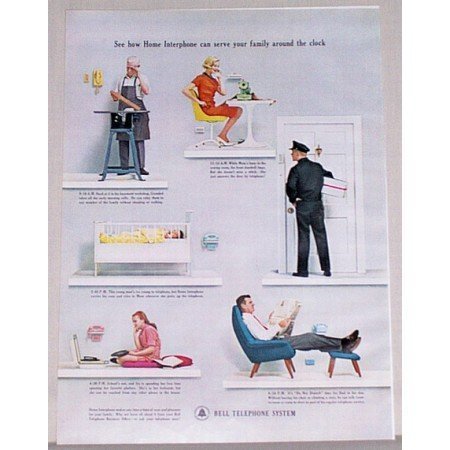 1962 Bell Telephone System Color Print Ad - Home Interphone
