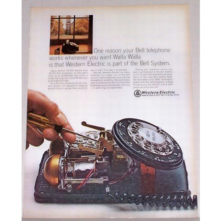 1966 Western Electric Bell Telephone Color Print Ad - Walla Walla